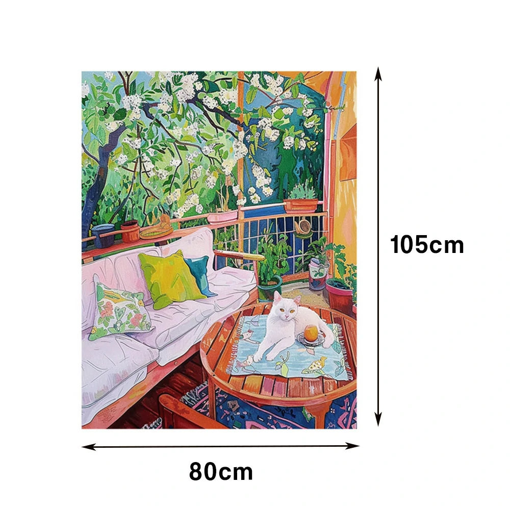 LUXORA Hand-Painted Oil Painting 50/80/120cm - Neutral Canvas Wall Art That Embodies Calm and Simple Home Design