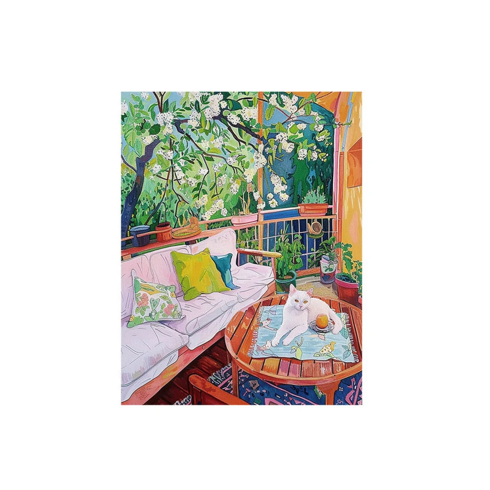 LUXORA Hand-Painted Oil Painting 50/80/120cm - Neutral Canvas Wall Art That Embodies Calm and Simple Home Design