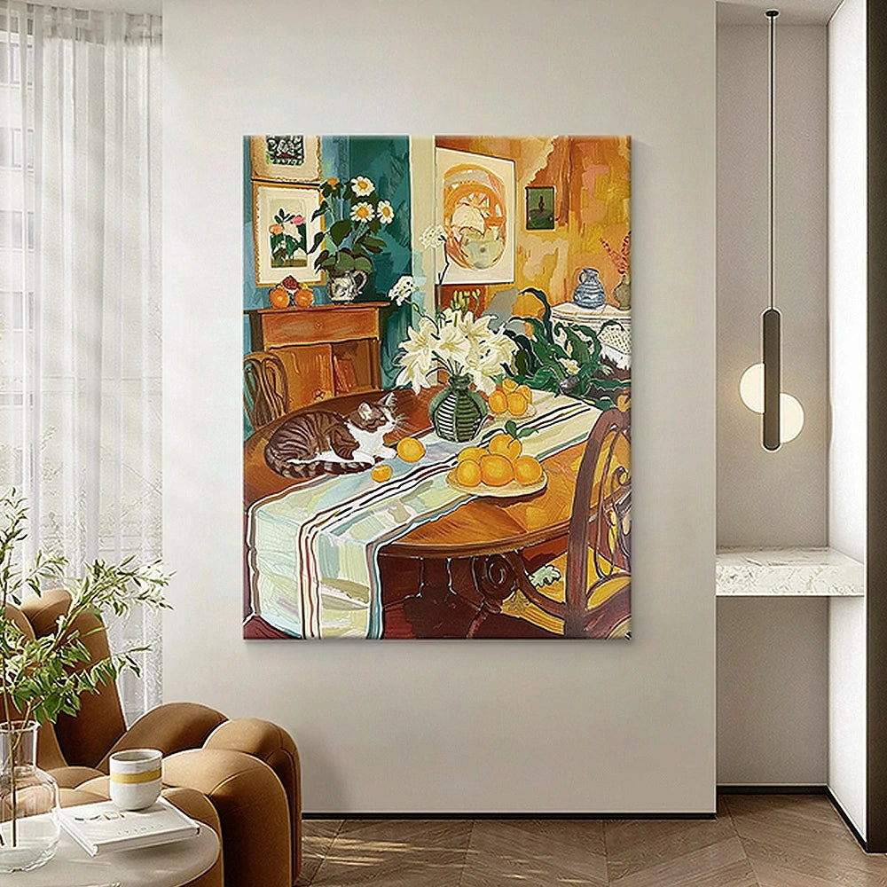 LUXORA Hand-Painted Oil Painting 50/80/120cm - Contemporary Abstract Painting with Soft Texture for Light Modern Spaces