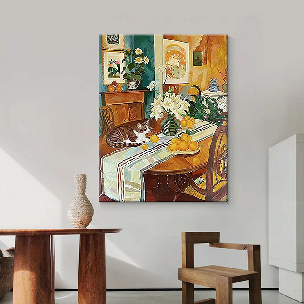 LUXORA Hand-Painted Oil Painting 50/80/120cm - Contemporary Abstract Painting with Soft Texture for Light Modern Spaces