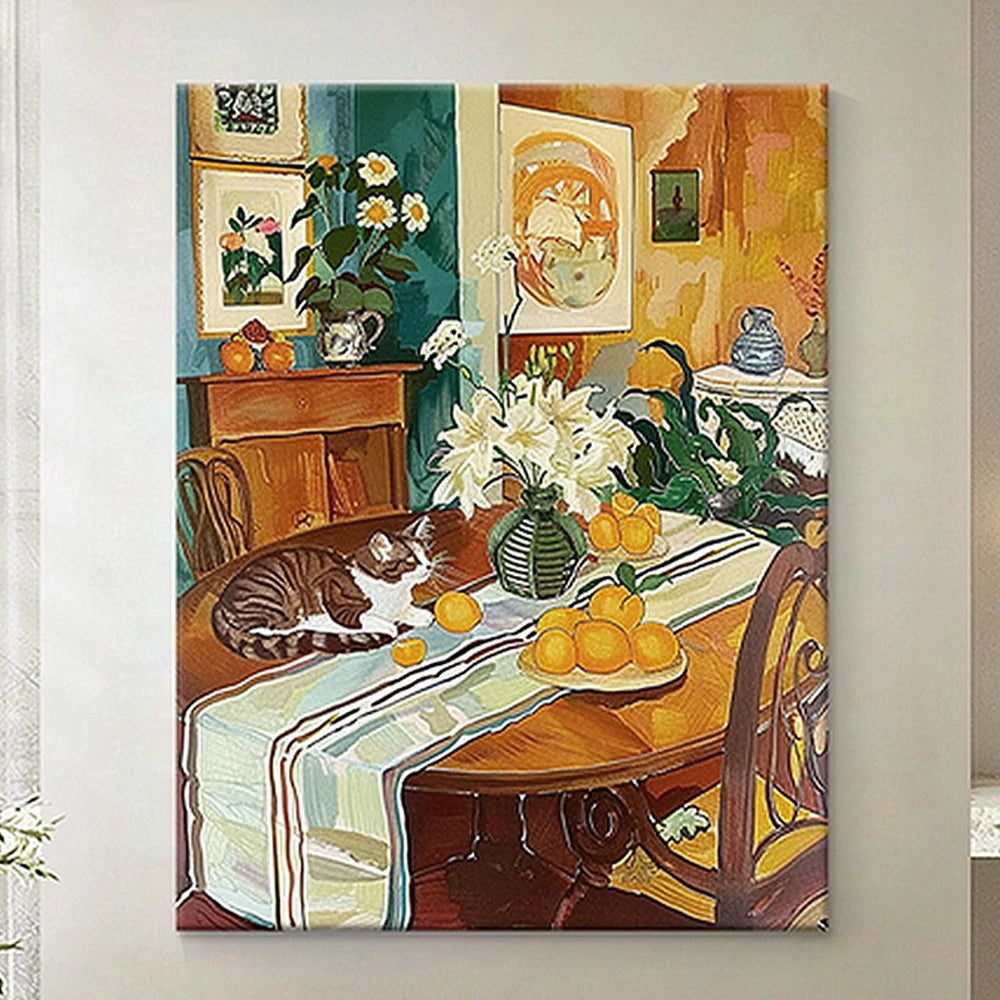 LUXORA Hand-Painted Oil Painting 50/80/120cm - Contemporary Abstract Painting with Soft Texture for Light Modern Spaces