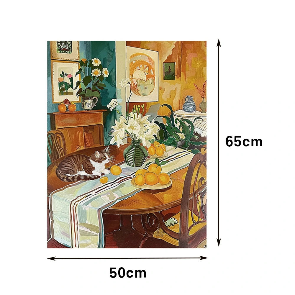 LUXORA Hand-Painted Oil Painting 50/80/120cm - Contemporary Abstract Painting with Soft Texture for Light Modern Spaces