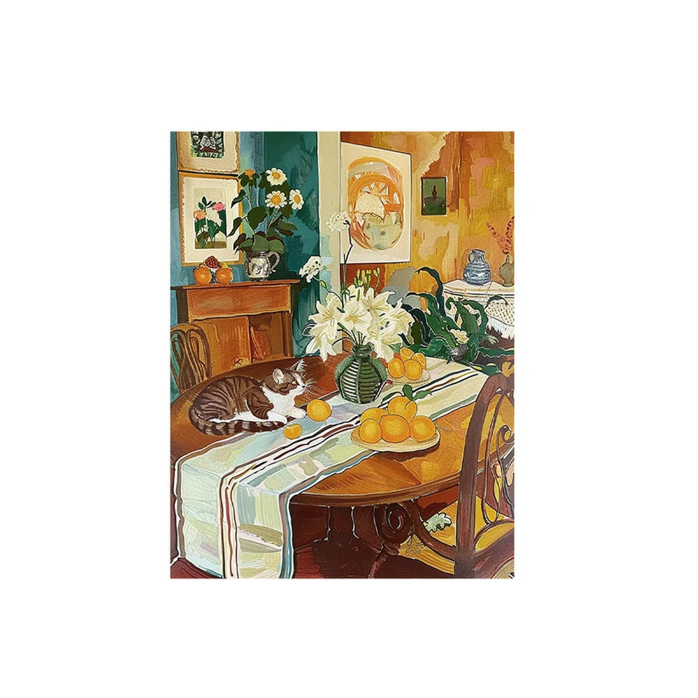 LUXORA Hand-Painted Oil Painting 50/80/120cm - Contemporary Abstract Painting with Soft Texture for Light Modern Spaces