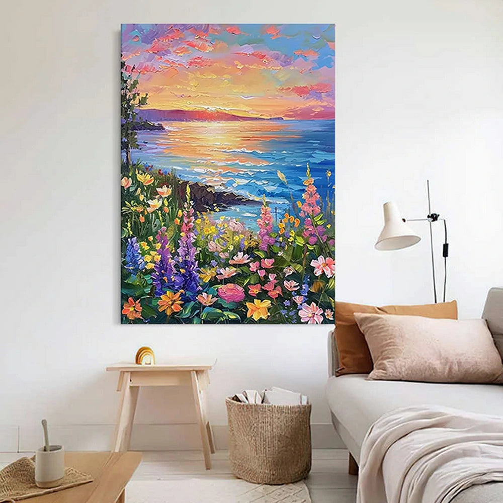 LUXORA Hand-Painted Oil Painting 50/80/120cm - Minimalist Neutral Artwork Perfect for Calm and Comfortable Living Rooms