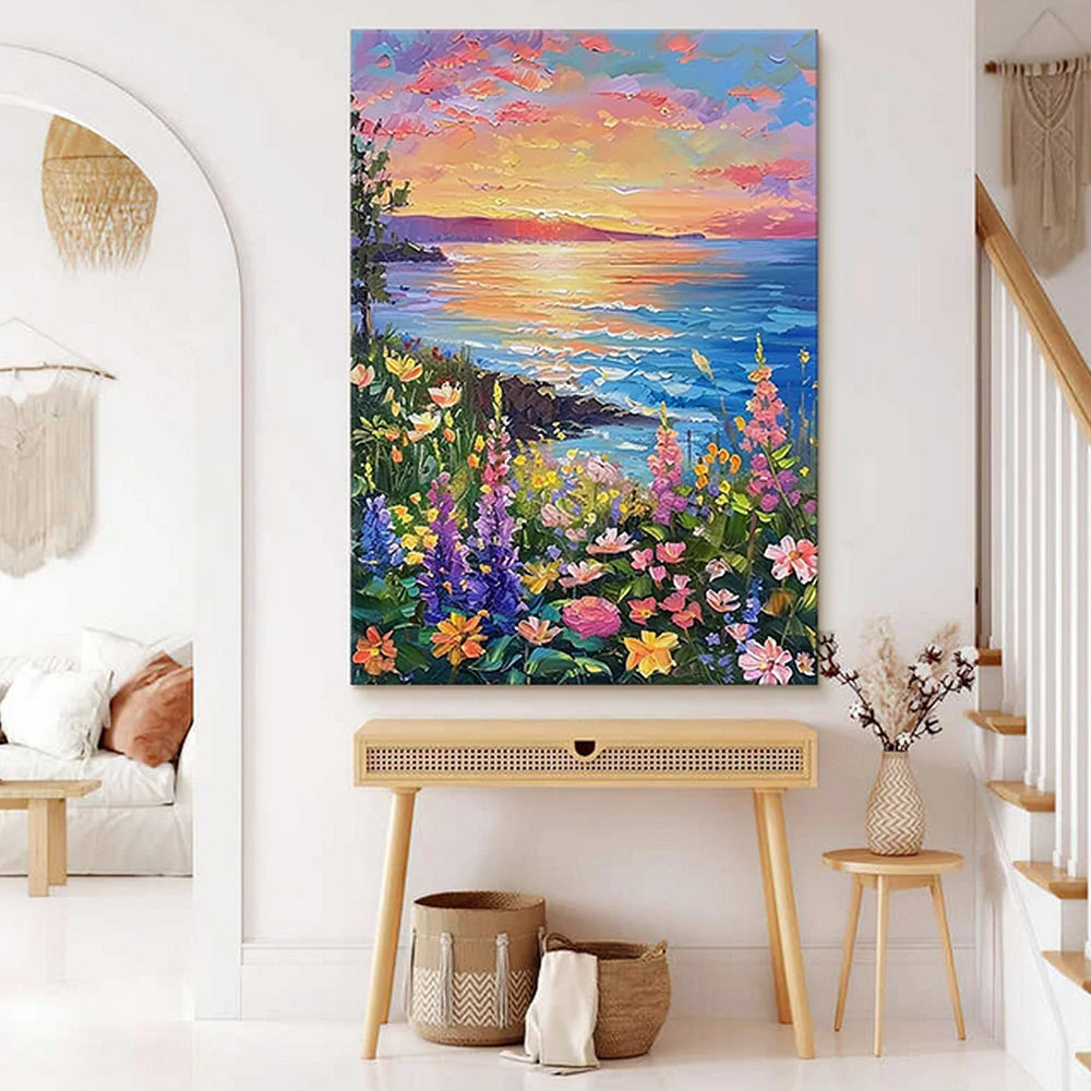 LUXORA Hand-Painted Oil Painting 50/80/120cm - Minimalist Neutral Artwork Perfect for Calm and Comfortable Living Rooms