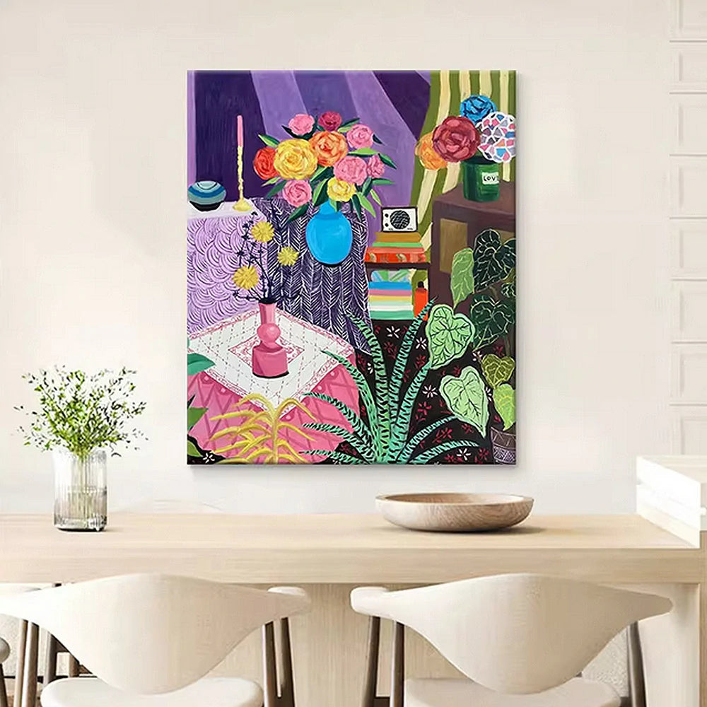 LUXORA Hand-Painted Oil Painting 50/80/120cm - Premium Textured Wall Art Highlighting Soft Brushwork and Modern Form