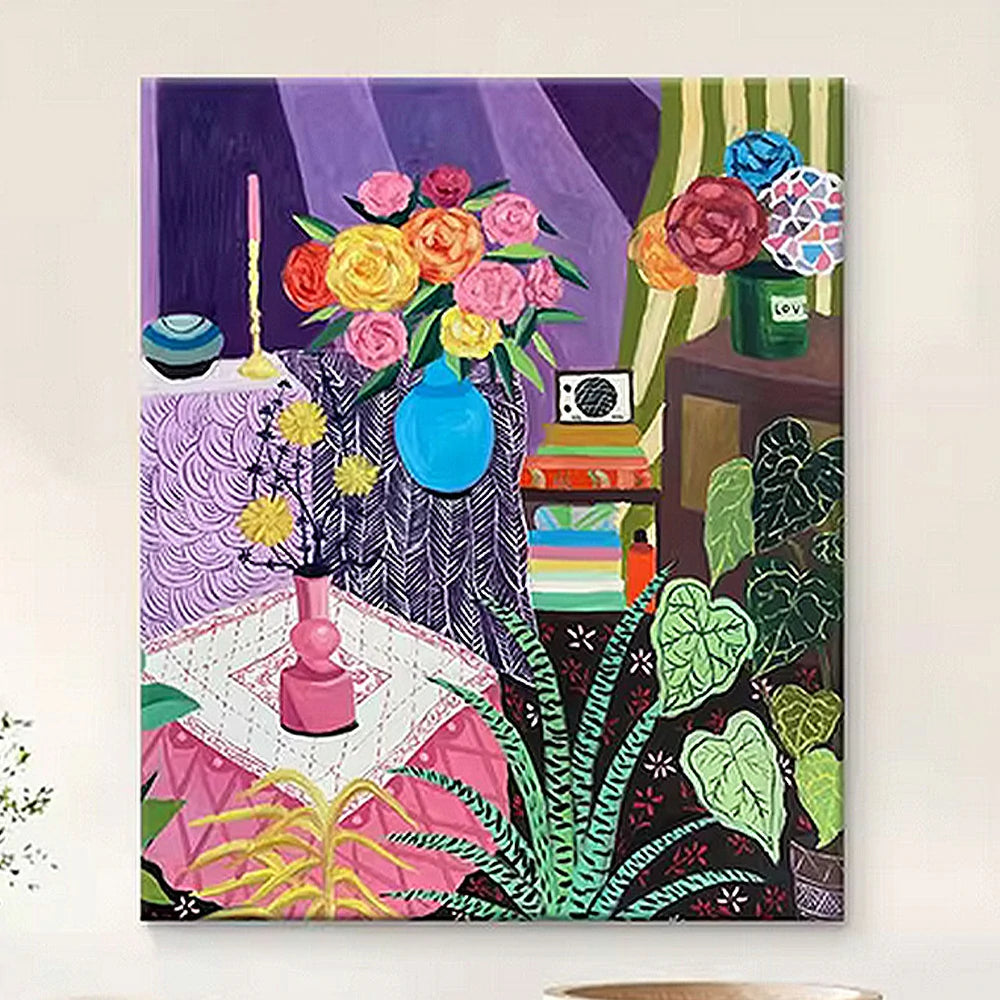 LUXORA Hand-Painted Oil Painting 50/80/120cm - Premium Textured Wall Art Highlighting Soft Brushwork and Modern Form