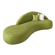 LIVARA 220cm Sofa Matte Velvet Upholstered, Waterproof, Easy-to-Clean, Ergonomic Curved Design, High-Density Sponge - Green