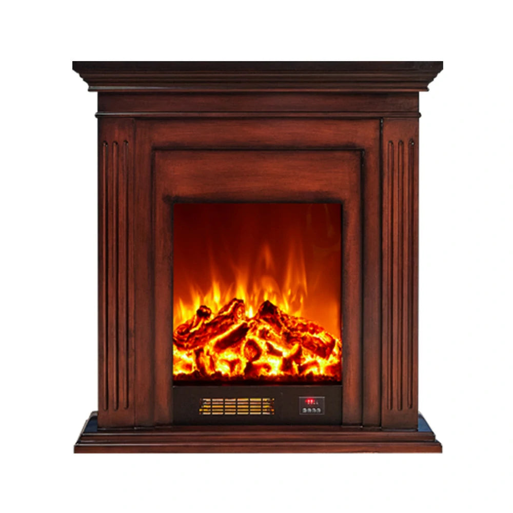 LIVARA 701 Solid Wood Electric Fireplace TV Console - 3D Flame Effect, Remote Control, Choice of 12W Decorative Core or 750–1500W Heating Core - Brown