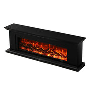 LIVARA 713 Electric Fireplace TV Console – Solid Wood Frame, 3D Flame Effect, Remote Control, Dual Core Options 12W/750–1500W - Black