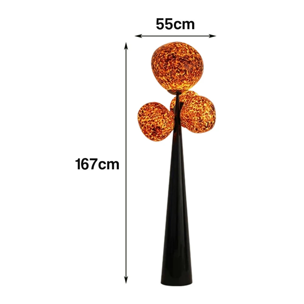 LUXORA 4 Head Floor Lamp Volcanic Light Effect Soft Ambient Lighting Acrylic Shade E27 Bulb Artistic Design