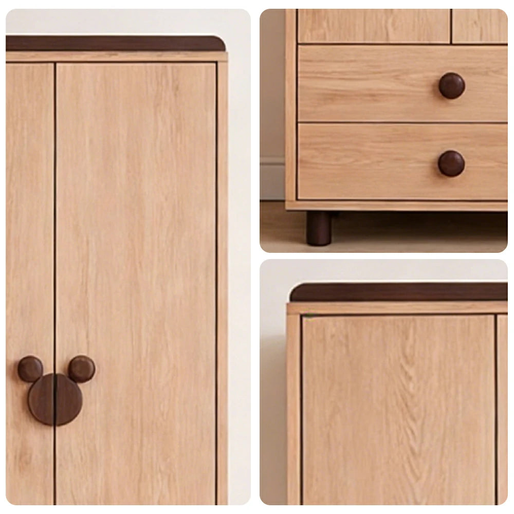 LUXORA 80/100cm Solid Wood Wardrobe - Dual Storage Design with Reinforced Hanging Rail, Top Cabinet & Child-Friendly Details