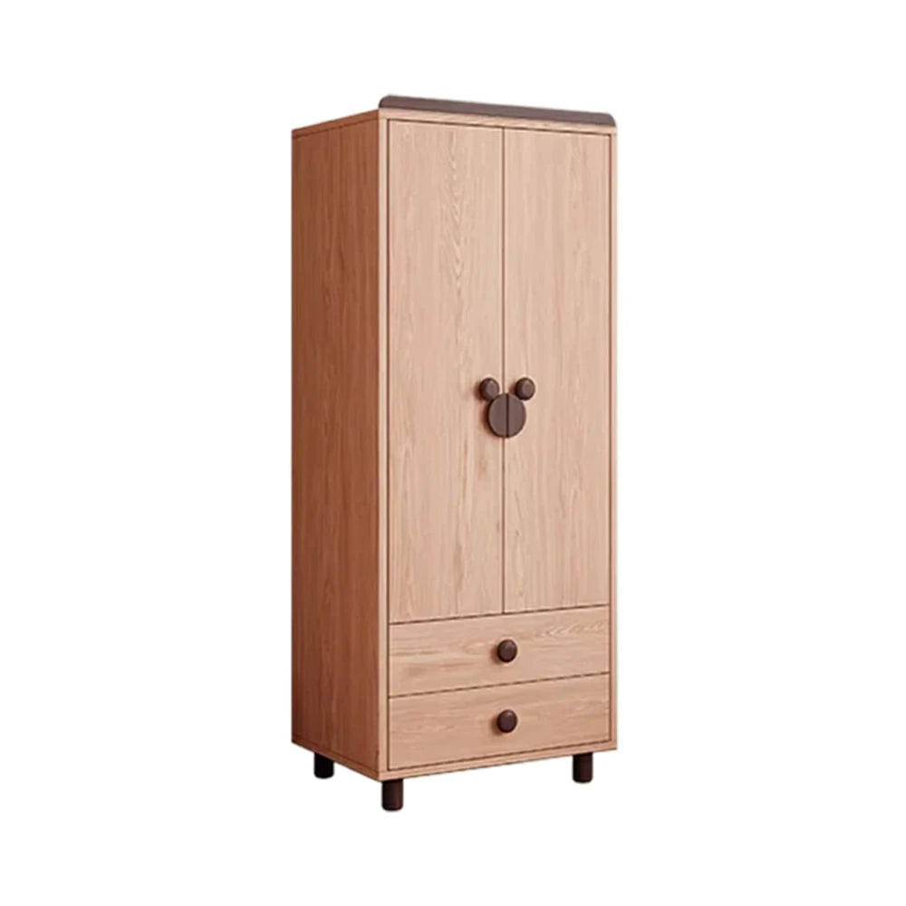 LUXORA 80/100cm Solid Wood Wardrobe - Dual Storage Design with Reinforced Hanging Rail, Top Cabinet & Child-Friendly Details