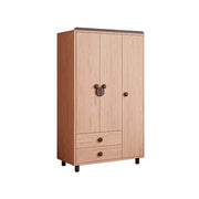 LUXORA 120/140cm Solid Wood Wardrobe - Dual Storage Design with Reinforced Hanging Rail, Top Cabinet & Child-Friendly Details