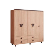 LUXORA 200cm Solid Wood Wardrobe - Dual Storage Design with Reinforced Hanging Rail, Top Cabinet & Child-Friendly Details