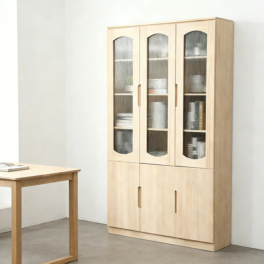 LUXORA Bookcase - Solid Wood Construction, Dust-Proof Cabinet Design & Soft-Close Hinges