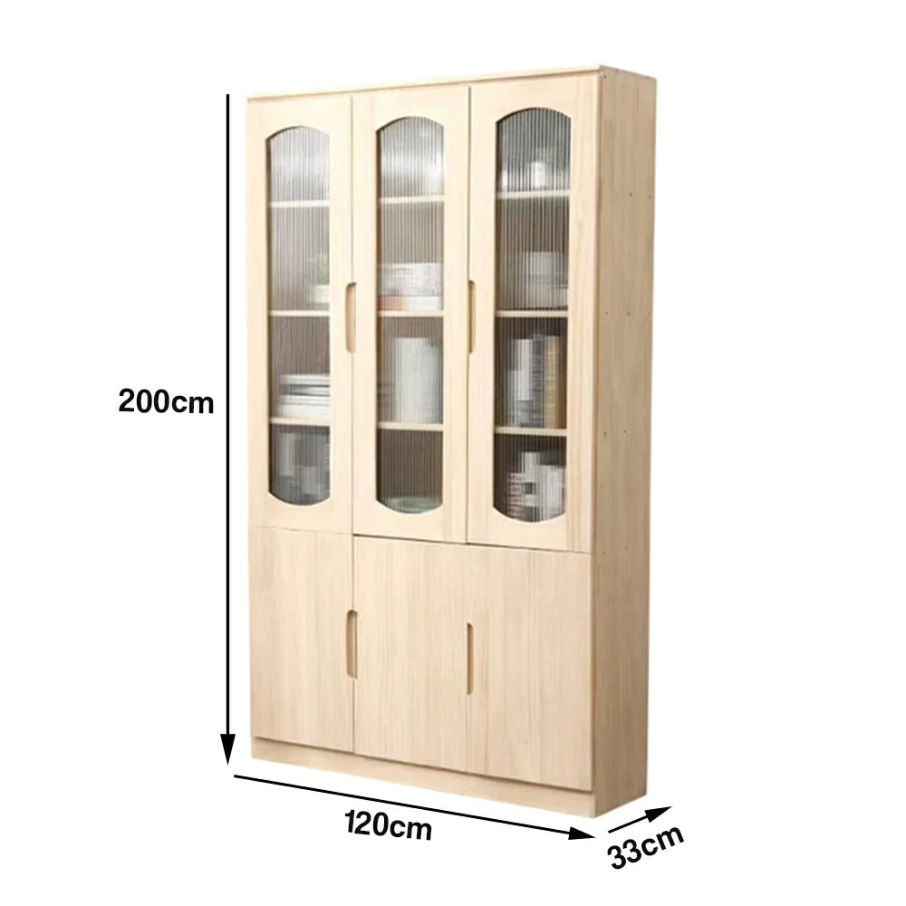 LUXORA Bookcase - Solid Wood Construction, Dust-Proof Cabinet Design & Soft-Close Hinges