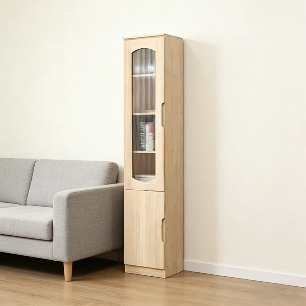 LUXORA Bookcase - Solid Wood Construction, Dust-Proof Cabinet Design & Soft-Close Hinges