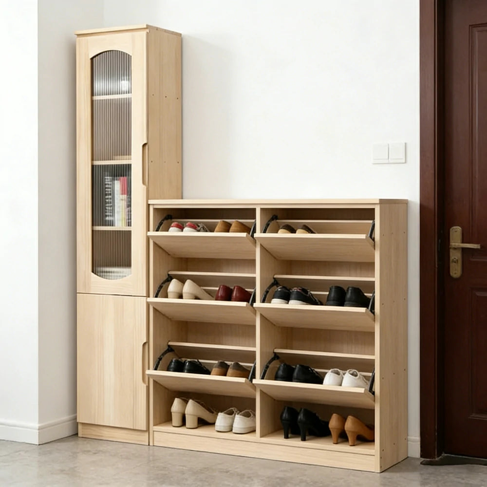 LUXORA Bookcase - Solid Wood Construction, Dust-Proof Cabinet Design & Soft-Close Hinges