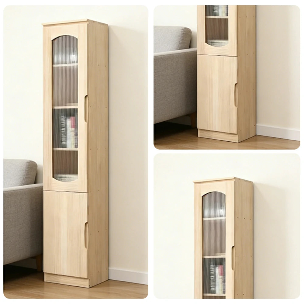 LUXORA Bookcase - Solid Wood Construction, Dust-Proof Cabinet Design & Soft-Close Hinges