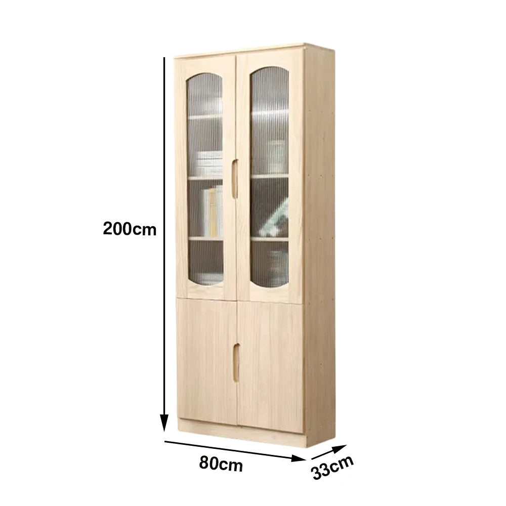 LUXORA Bookcase - Solid Wood Construction, Dust-Proof Cabinet Design & Soft-Close Hinges