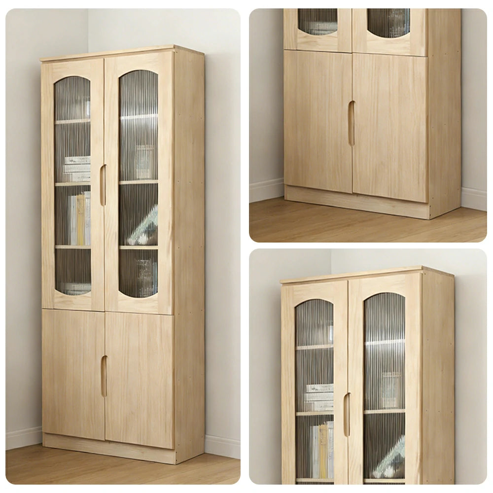 LUXORA Bookcase - Solid Wood Construction, Dust-Proof Cabinet Design & Soft-Close Hinges