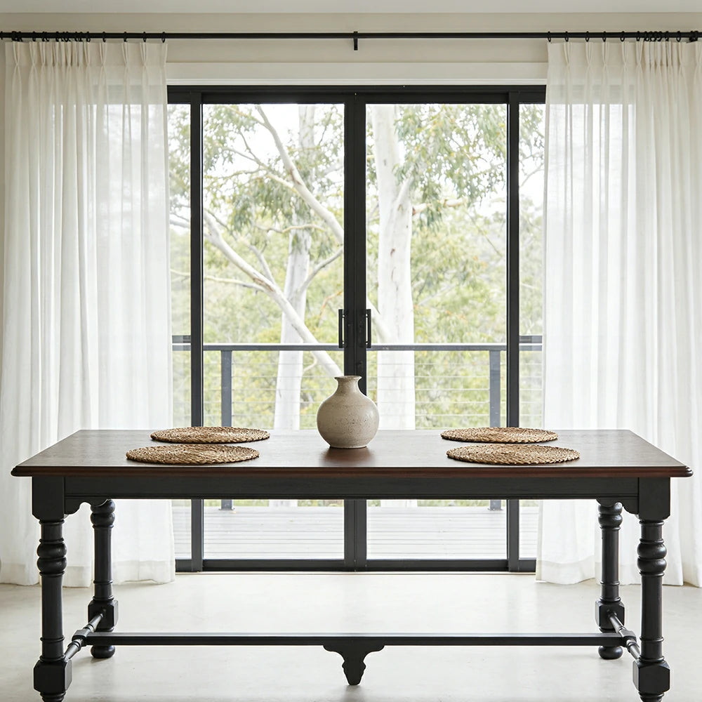 LUXORA 140/160cm Solid Pine Wood Dining Table - Imported New Zealand Pine, Thickened Tabletop, Heavy-Duty Construction for Dining & Home Use