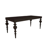 LUXORA 140/160cm Solid Wood Dining Table - Heavy-Duty Thick Tabletop, Stable Turned Legs Design, Multi-Purpose Dining & Workspace Table - Black