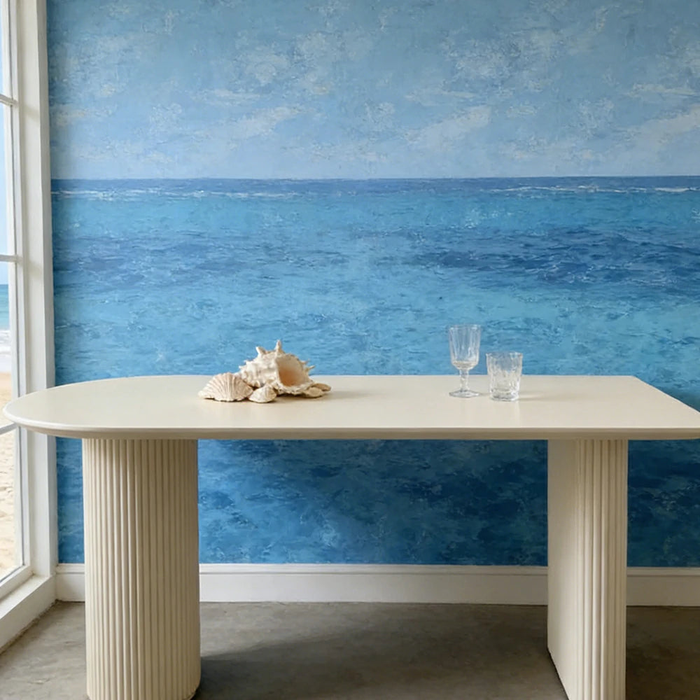 LUXORA 140/160cm Cream Style Solid Wood Dining Table - Soft Rounded Edge Design, Sculptural Legs, Stable & Elegant for Modern Homes - Cream