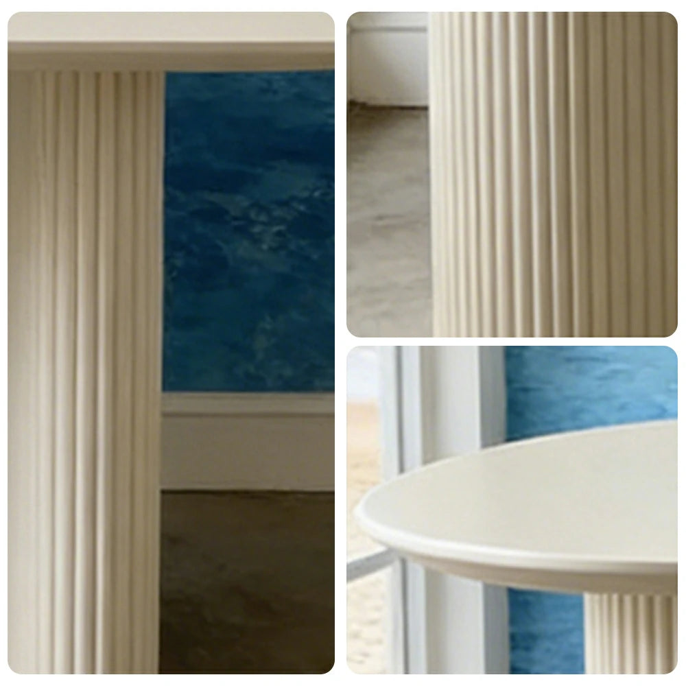 LUXORA 140/160cm Cream Style Solid Wood Dining Table - Soft Rounded Edge Design, Sculptural Legs, Stable & Elegant for Modern Homes - Cream