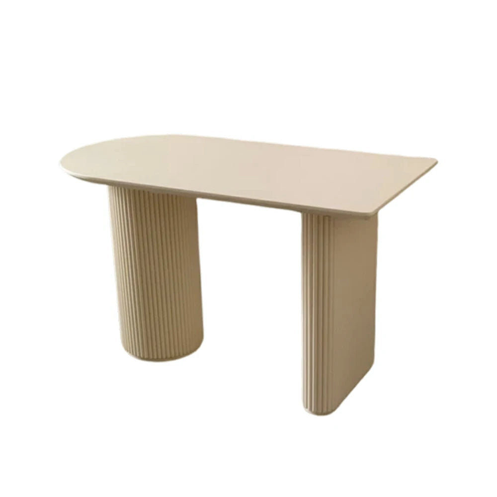 LUXORA 140/160cm Cream Style Solid Wood Dining Table - Soft Rounded Edge Design, Sculptural Legs, Stable & Elegant for Modern Homes - Cream
