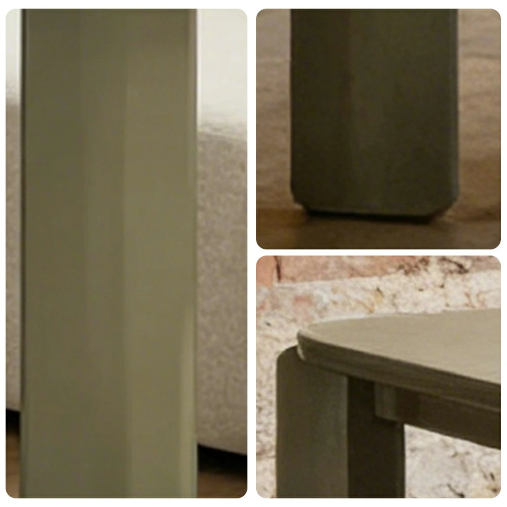 LUXORA 140/160cm Solid Wood Dining Table - Rounded Edge Design, Stable Thick Legs, Modern Artistic Table for Dining & Living Spaces - Green