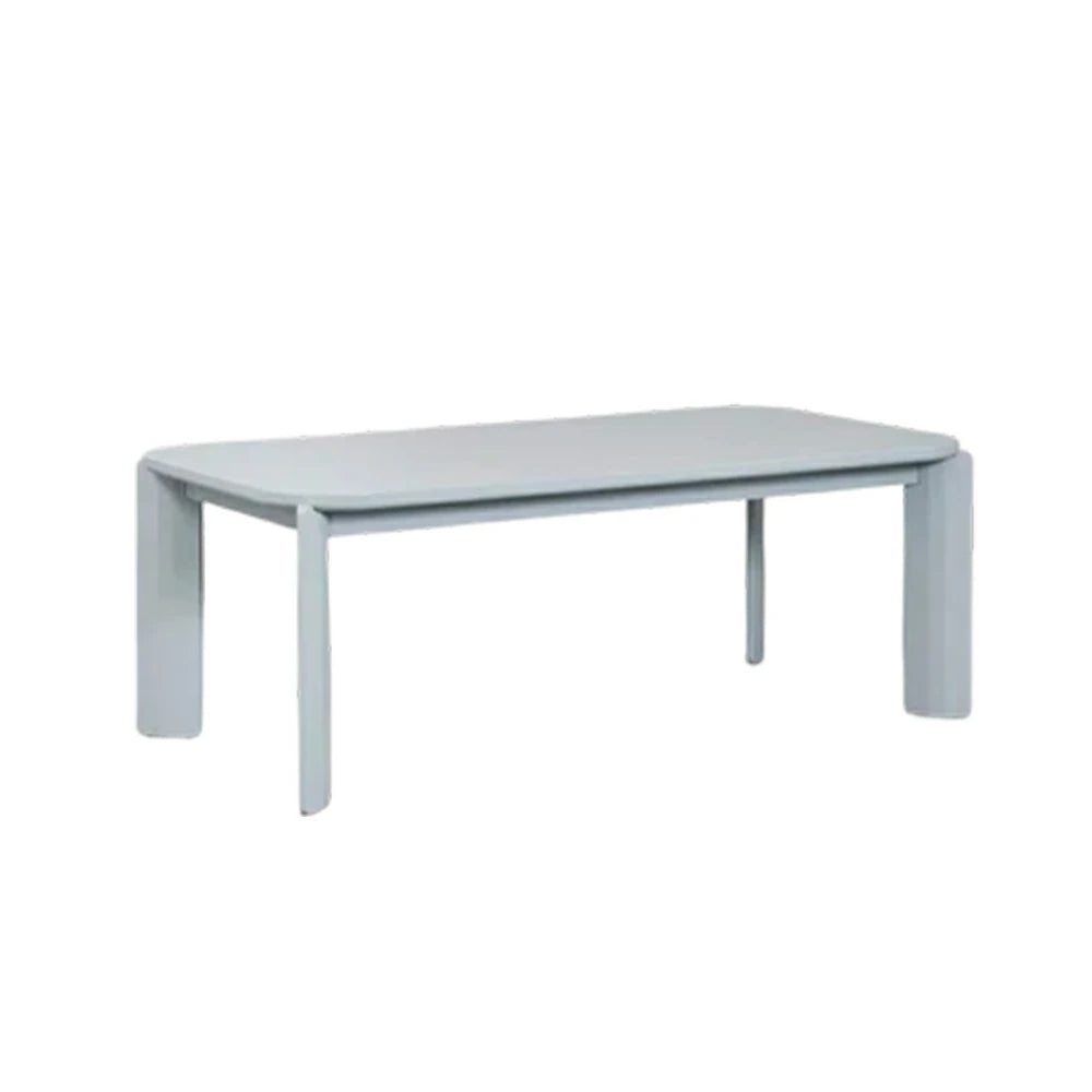 LUXORA 140/160cm Solid Wood Dining Table - Rounded Edge Design, Stable Thick Legs, Modern Artistic Table for Dining & Living Spaces - Blue