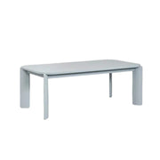 LUXORA 140/160cm Solid Wood Dining Table - Rounded Edge Design, Stable Thick Legs, Modern Artistic Table for Dining & Living Spaces - Blue