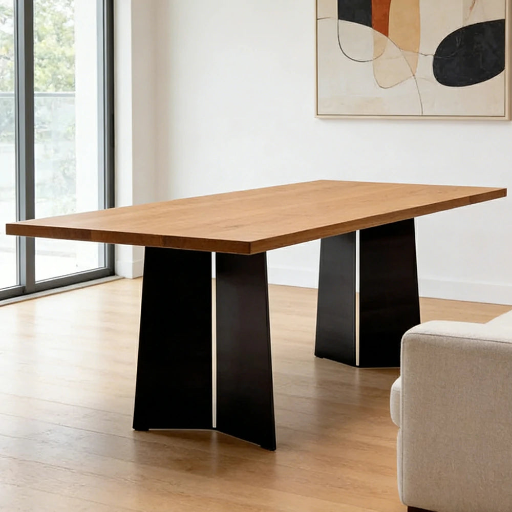 LUXORA 140/160cm New Zealand Pine Solid Wood Dining Table - Minimalist Vintage Style, Thick Stable Legs, Versatile Dining & Work Table - Walnut