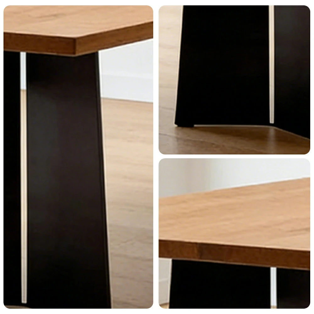 LUXORA 140/160cm New Zealand Pine Solid Wood Dining Table - Minimalist Vintage Style, Thick Stable Legs, Versatile Dining & Work Table - Walnut