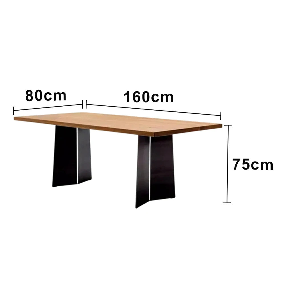 LUXORA 140/160cm New Zealand Pine Solid Wood Dining Table - Minimalist Vintage Style, Thick Stable Legs, Versatile Dining & Work Table - Walnut