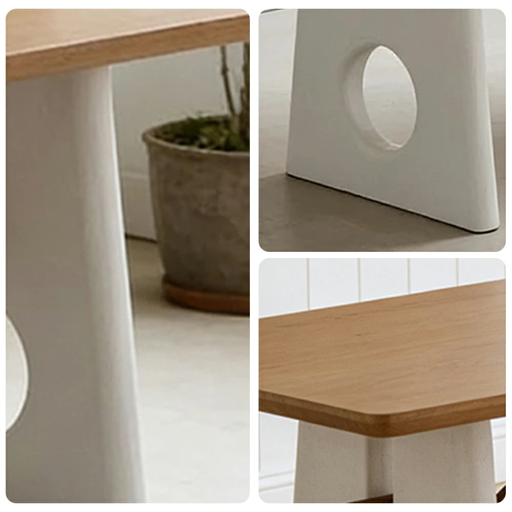 LUXORA 140/160cm New Zealand Pine Solid Wood Dining Table - Cream French Vintage Style, Thick Stable Structure, Designer Table for Dining & Living Spaces - Natural