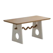 LUXORA 140/160cm New Zealand Pine Solid Wood Dining Table - Cream French Vintage Style, Thick Stable Structure, Designer Table for Dining & Living Spaces - Natural