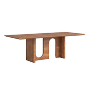 LUXORA 140/160cm New Zealand Pine Solid Wood Dining Table - Minimalist Arch Leg Design, Thick Stable Structure, Modern Table for Dining & Living Spaces - Natural