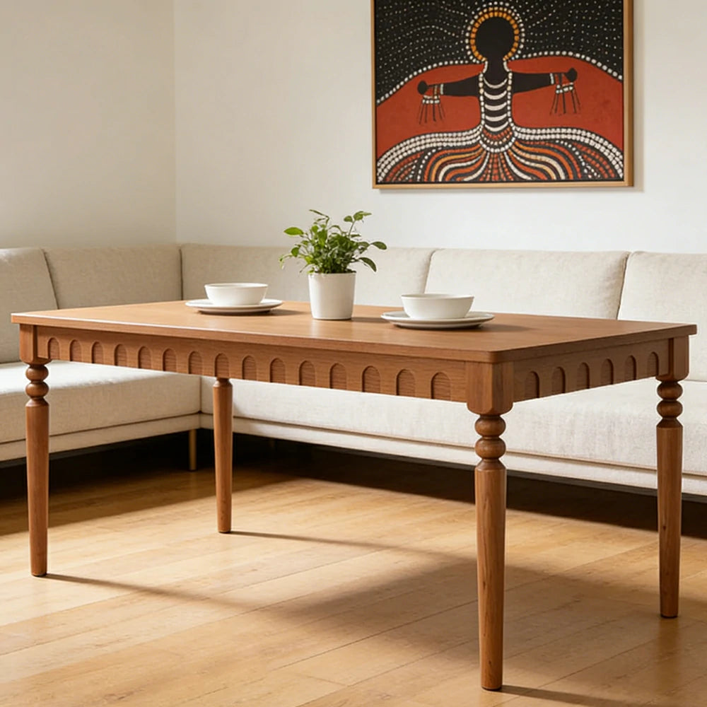 LUXORA 140/160cm New Zealand Pine Solid Wood Dining Table - French Vintage Style, Thick Solid Wood Top, Stable Structure for Dining & Living Spaces - Walnut