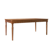 LUXORA 140/160cm New Zealand Pine Solid Wood Dining Table - French Vintage Style, Thick Solid Wood Top, Stable Structure for Dining & Living Spaces - Walnut