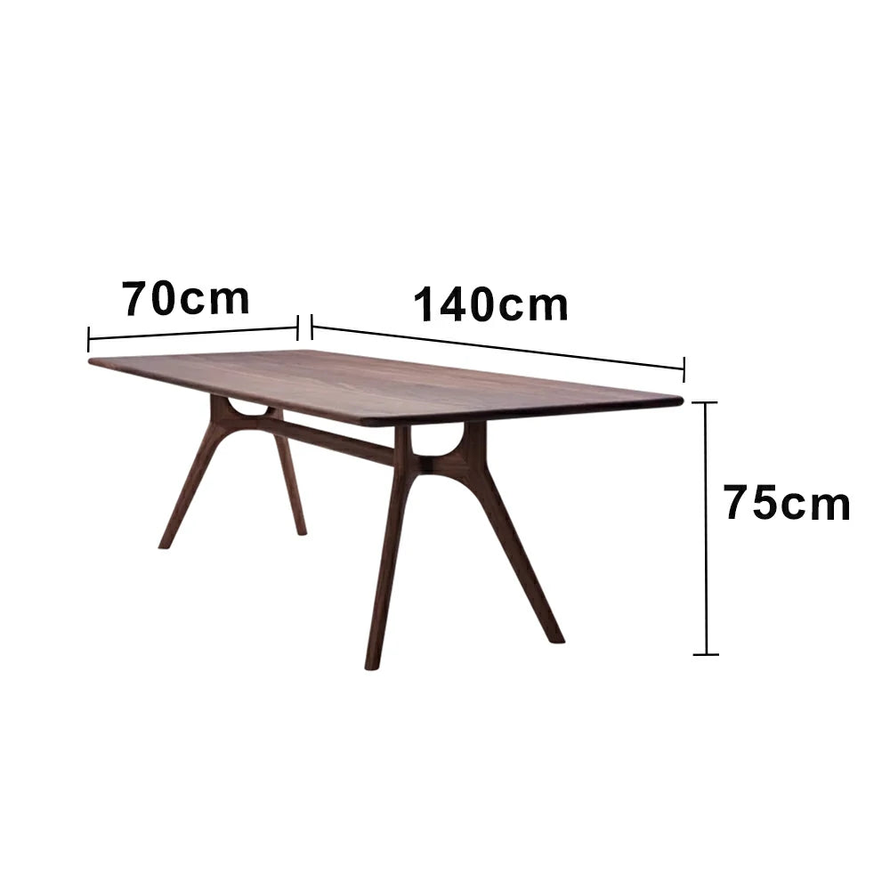 LUXORA 140/160cm Imported New Zealand Pine Solid Wood Dining Table - Nordic Mid-Century Design, Thick Solid Wood Top, Sculptural Wooden Legs for Dining & Living Spaces - Walnut