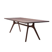 LUXORA 140/160cm Imported New Zealand Pine Solid Wood Dining Table - Nordic Mid-Century Design, Thick Solid Wood Top, Sculptural Wooden Legs for Dining & Living Spaces - Walnut