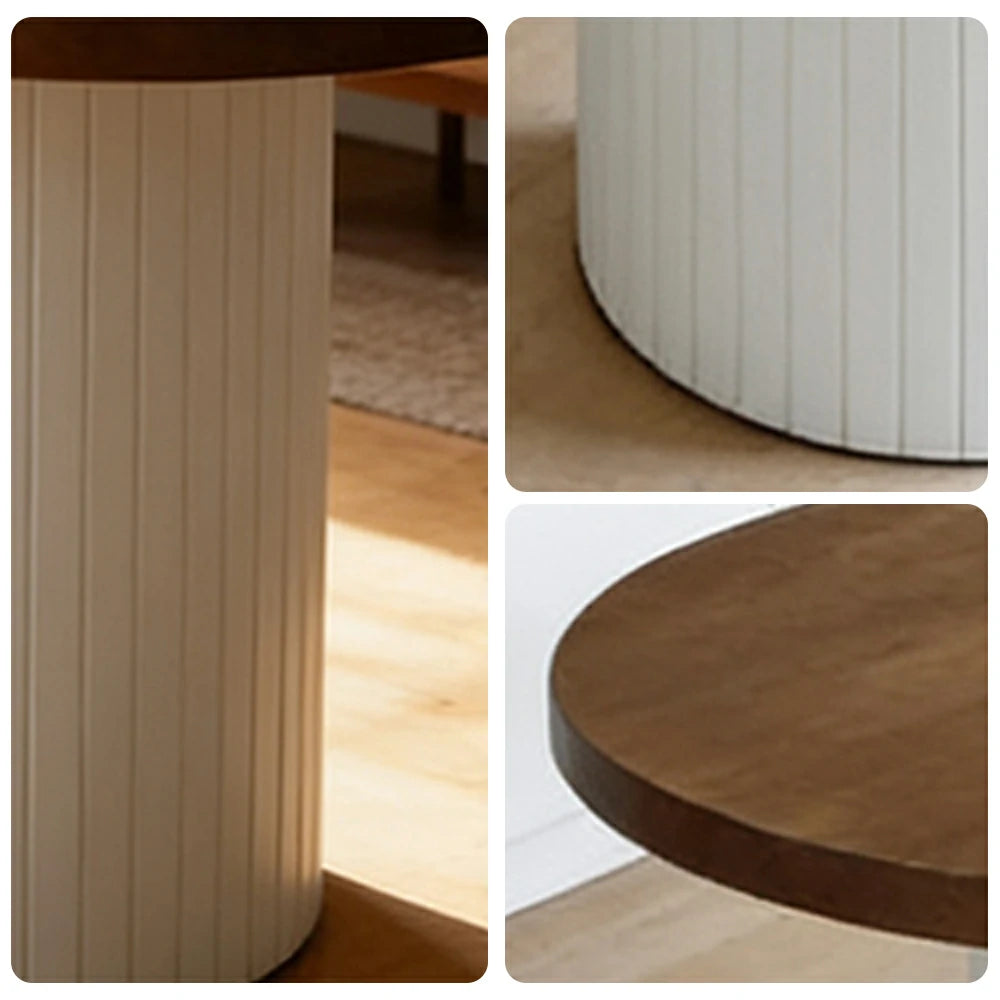 LUXORA 140/160cm Solid Wood Oval Dining Table - Nordic Minimalist Design, Smooth Rounded Edges, Pedestal Base Table for Dining & Living Spaces - Natural