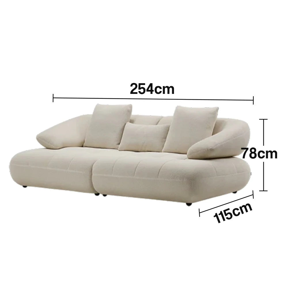 LUXORA Sofa Adjustable Seat Depth 3D Breathable Fabric Wrap-Around Comfort Design - White