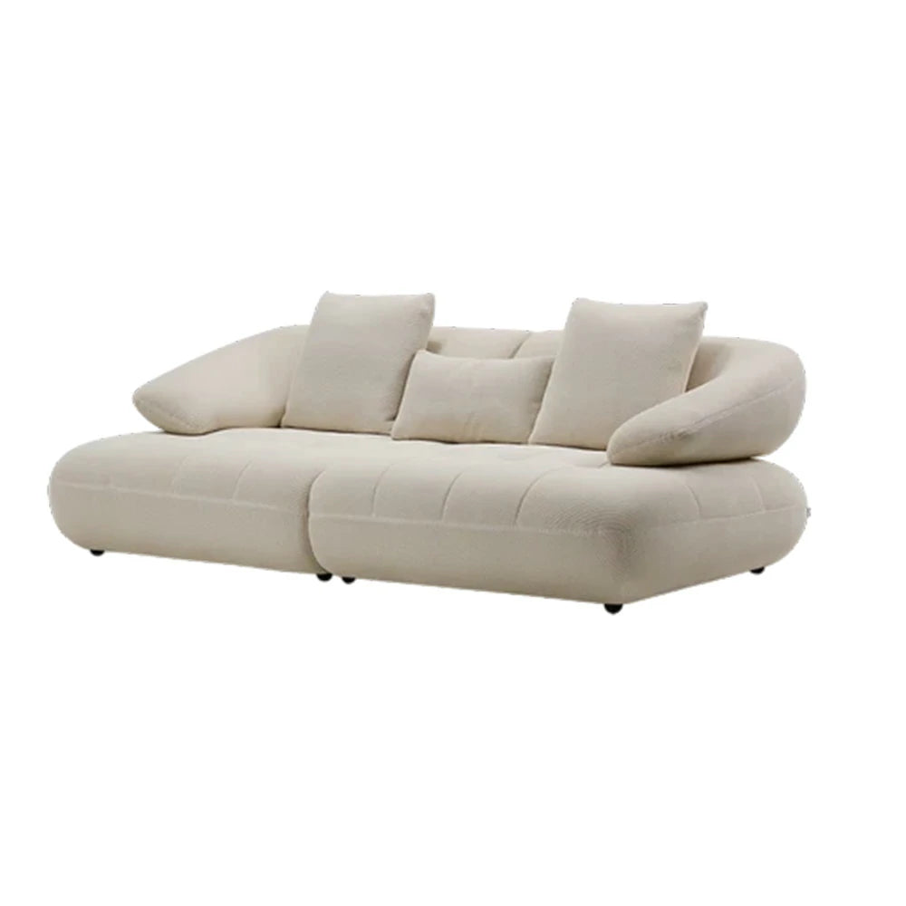 LUXORA Sofa Adjustable Seat Depth 3D Breathable Fabric Wrap-Around Comfort Design - White