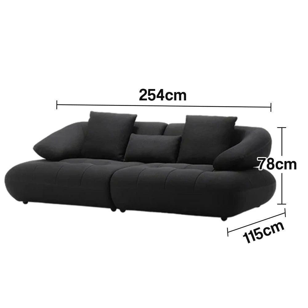 LUXORA Sofa Adjustable Seat Depth 3D Breathable Fabric Wrap-Around Comfort Design - Black