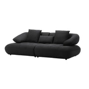 LUXORA Sofa Adjustable Seat Depth 3D Breathable Fabric Wrap-Around Comfort Design - Black