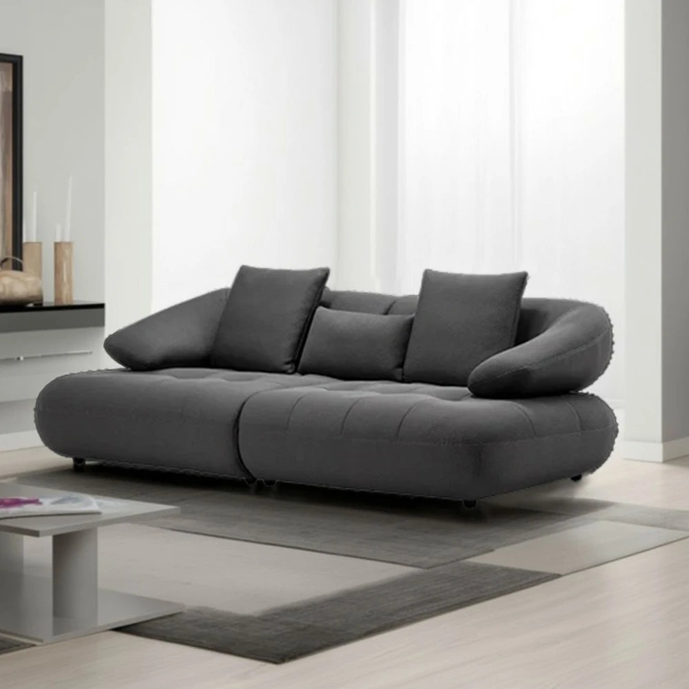 LUXORA Sofa Adjustable Seat Depth 3D Breathable Fabric Wrap-Around Comfort Design - Grey